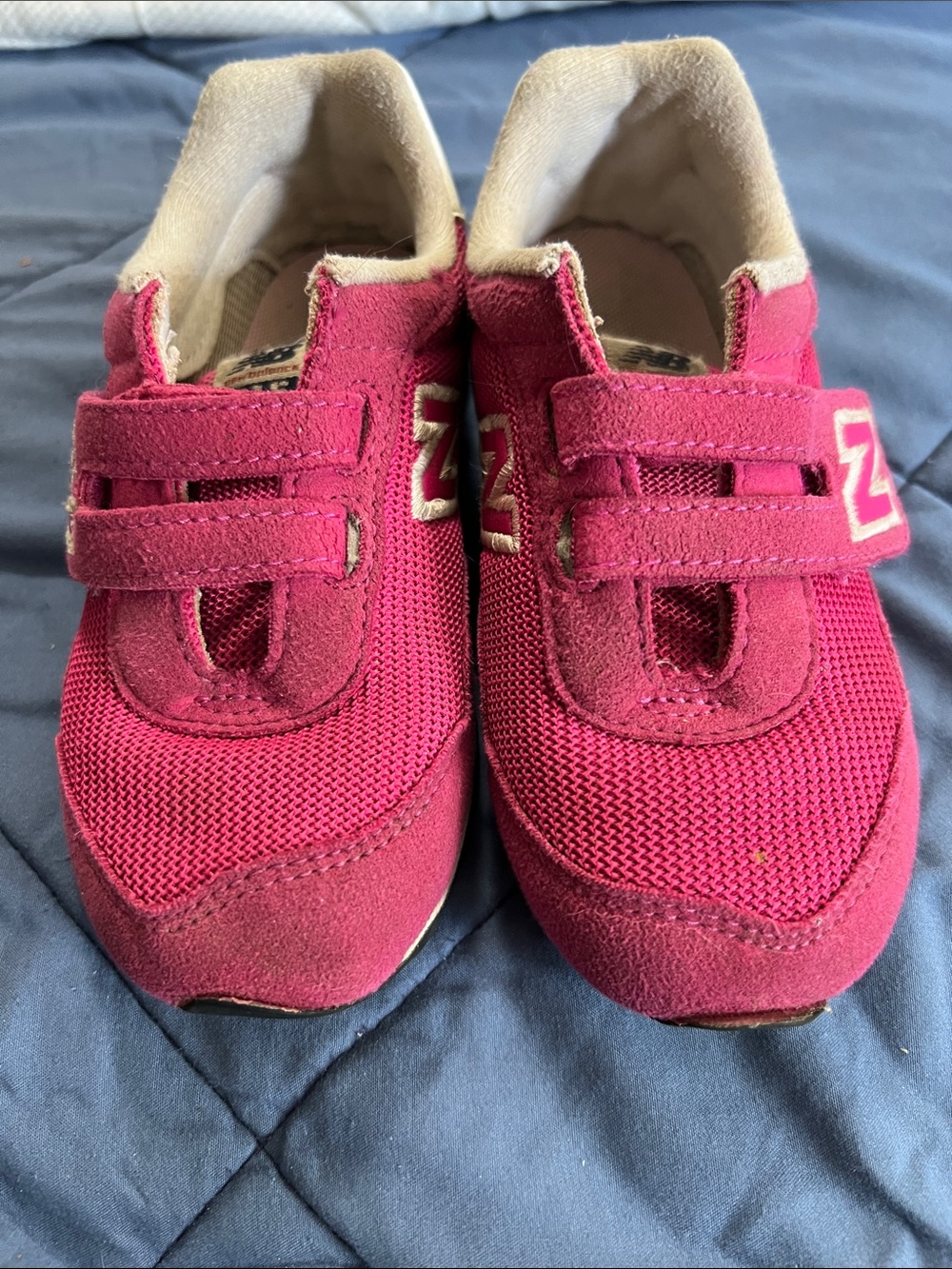 New Balance Kids Hot Pink Velcro Sneakers